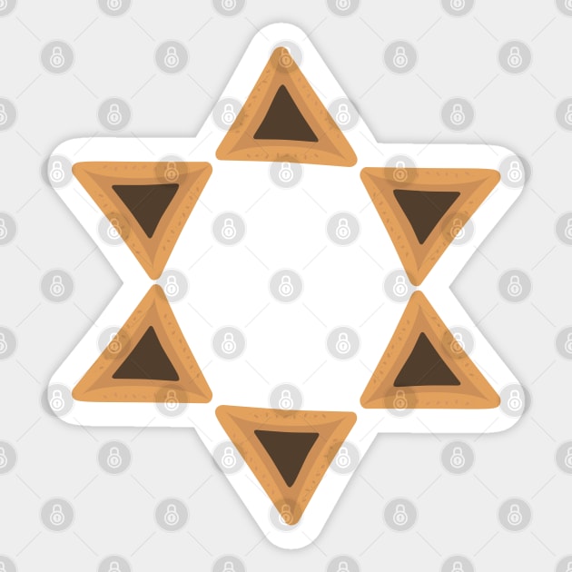 Purim holiday flat design icons of hamantashs in star of david shape Sticker by wavemovies